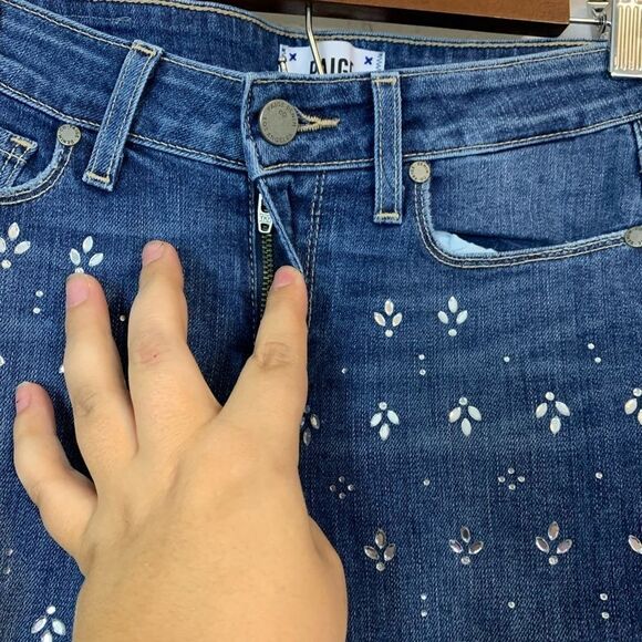 Paige 'Verdugo' Miles Embellished Mid Rise Jeweled Skinny Jean 25 - Picture 5 of 12